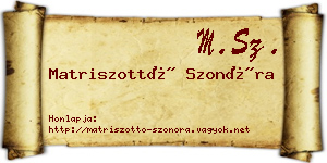 Matriszottó Szonóra névjegykártya